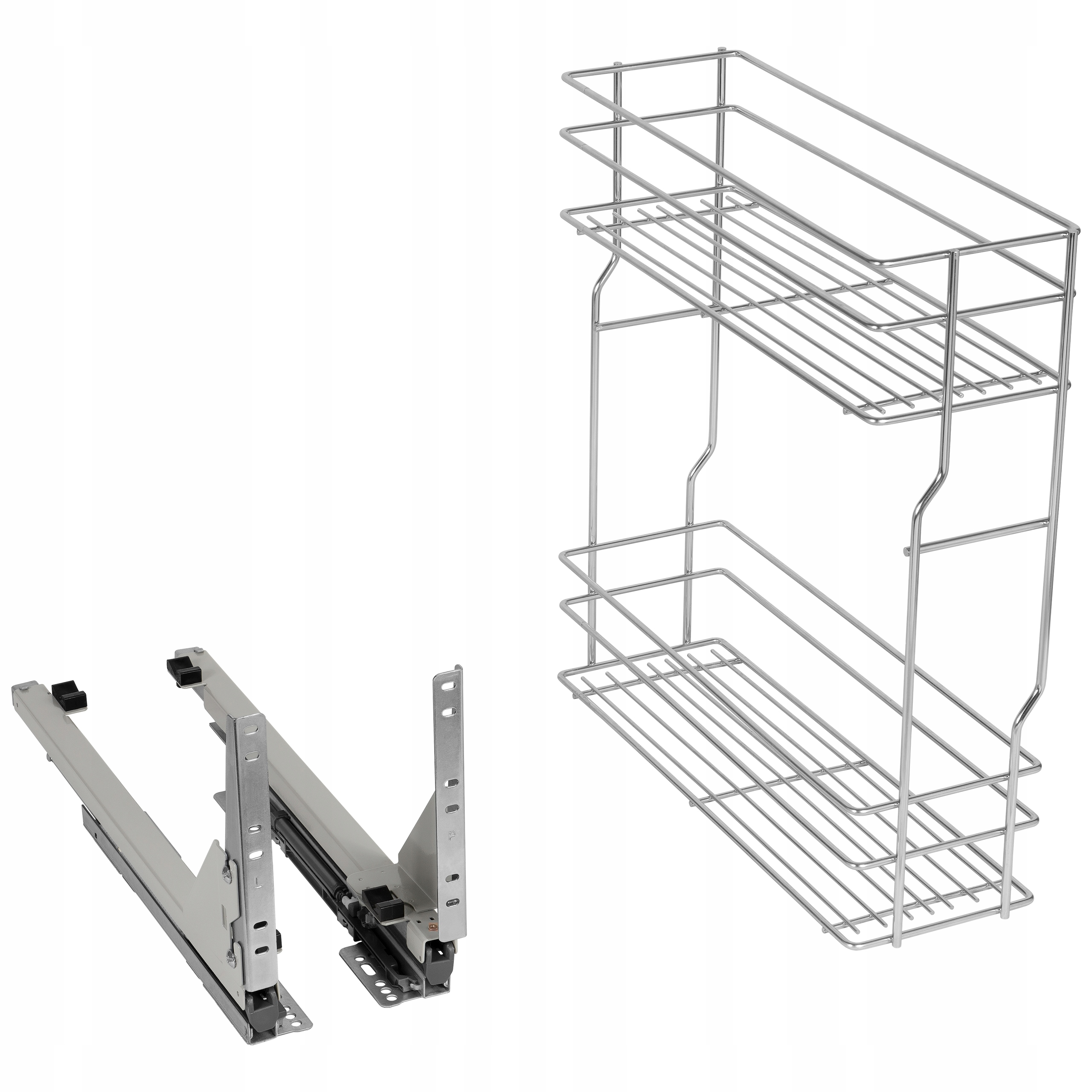 Dvojúrovňový nákladný kôš Rejs, pozinkovaný, 20 cm, s mäkkým zatváraním